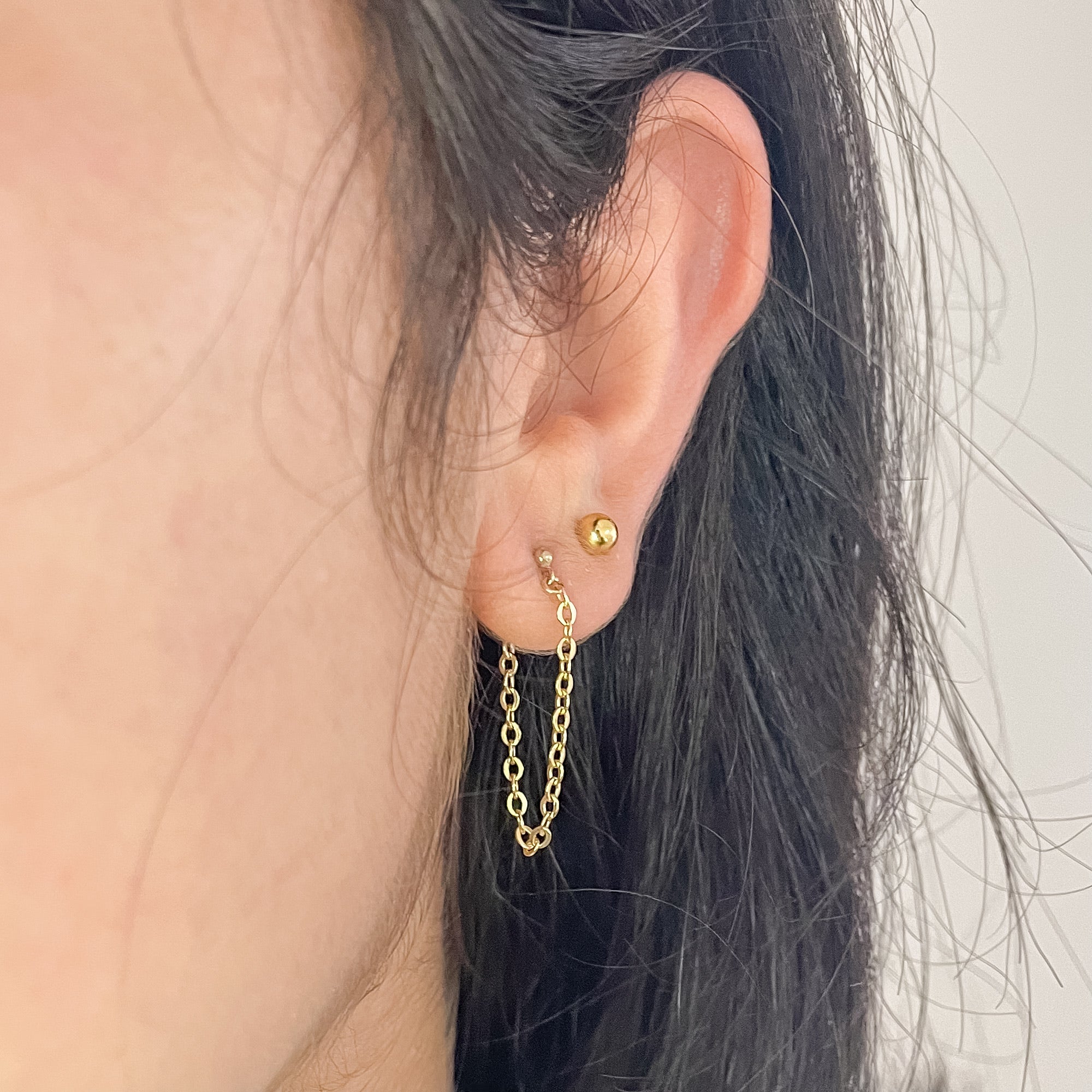 chain hoop earrings, unique earrings, cable chain earrings, 14k gold-filled