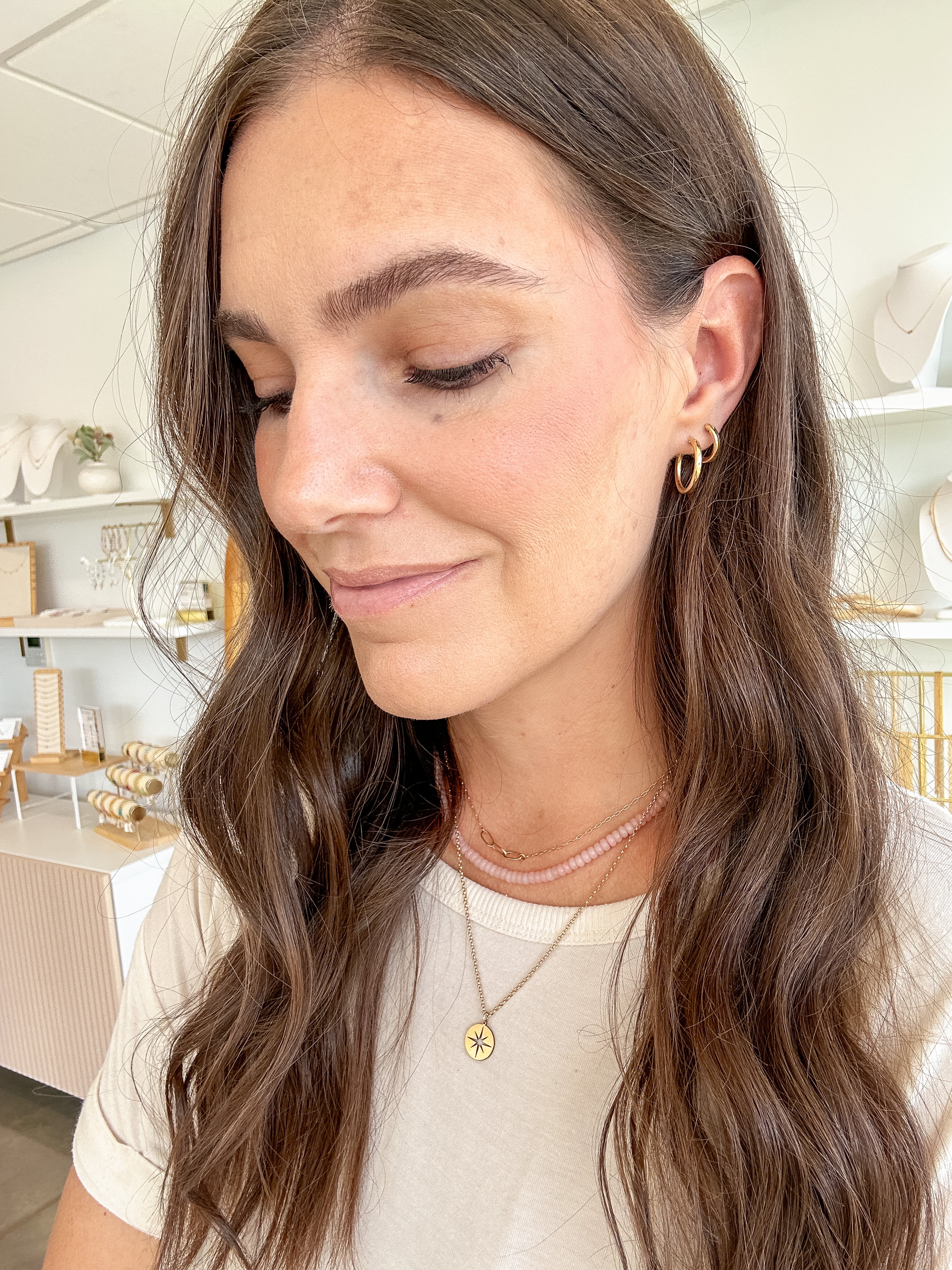 earring stack, small business, sarah's everyday jewelry, simple hoops, dainty hoops, gold hoops, sarah's favorites, earrings, gold earrings