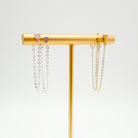sterling silver chain earrings, gold-filled chain earrings, heart stud with drop chain earrings