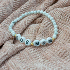 Personalized bracelets, elastic bracelets, beaded bracelet, gold-filled bracelet, dainty bracelet, handmade, essbe, small business, name bracelet, letter bead bracelets