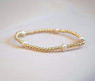 fresh water pearl bracelet, pearl bracelet, gold filled bracelet, stretchy bracelet, gold filled stretchy bracelet, handmade, sterling silver bracelet