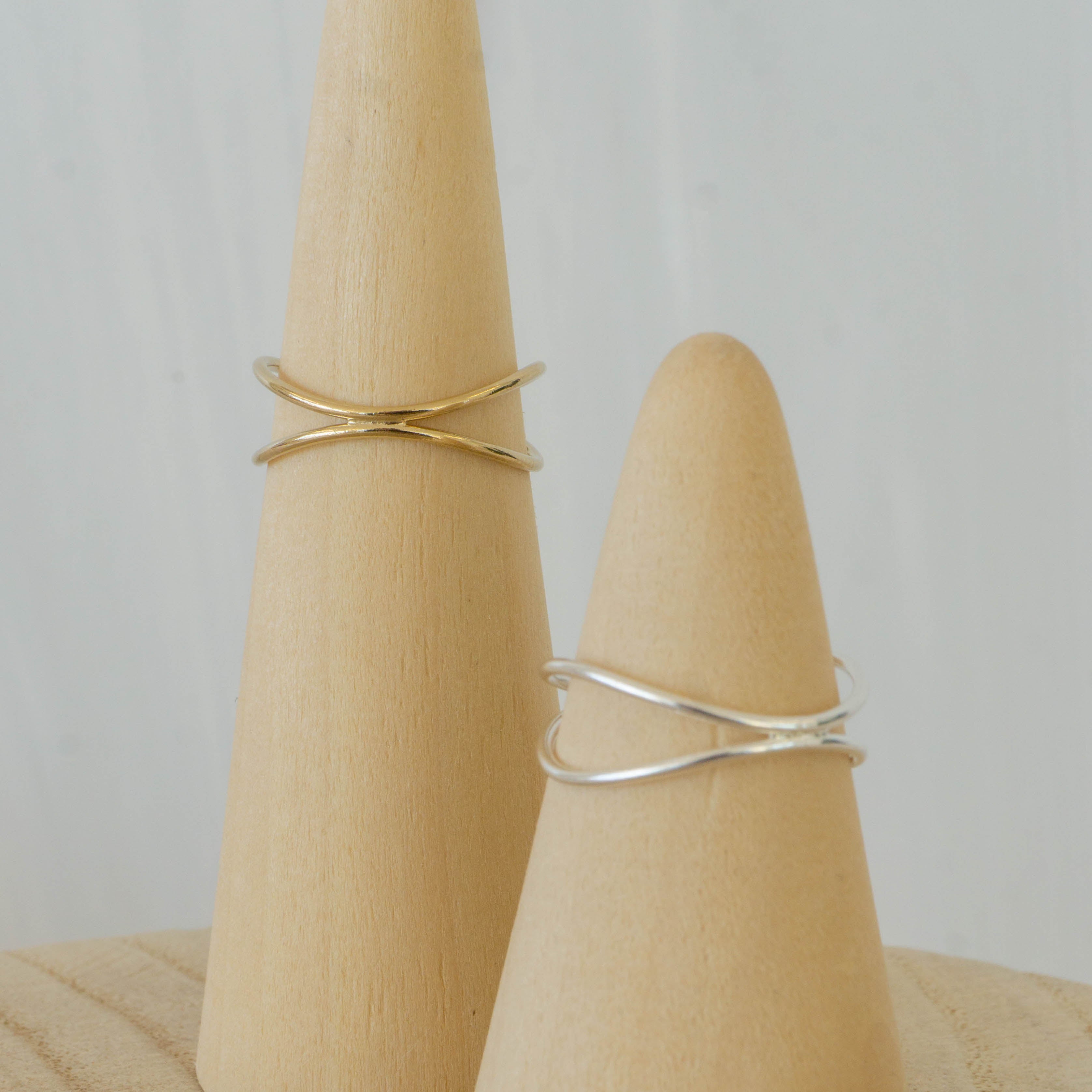 ribbon ring, gold filled ring, sterling silver ring, waterproof ring, small business, essbe, dainty ring, stackable ring, unique ring